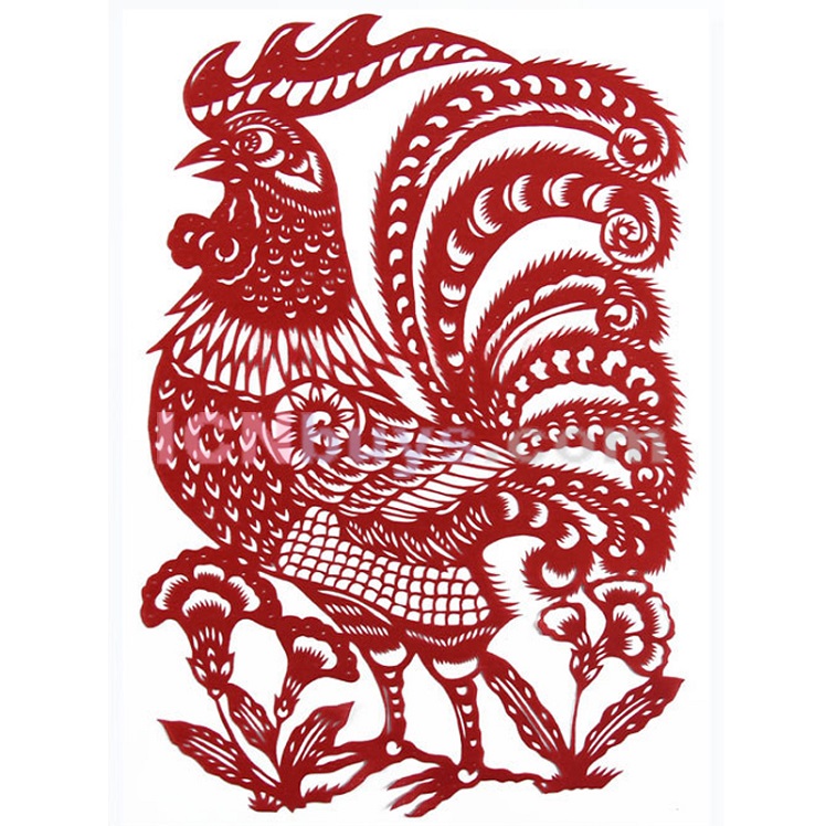 Paper Cutting Chinese Zodiac Rooster deep thinkers